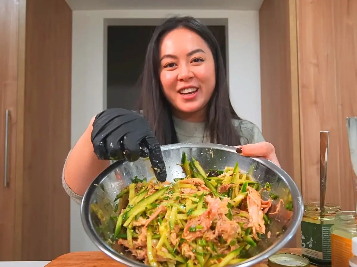 Crunchy Asian Salad with Shredded Chicken