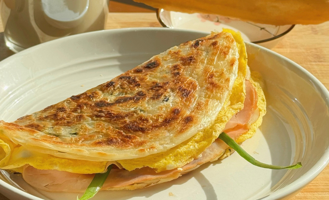 Scallion Pancake Breakfast Sandwich