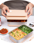 kai dong Microwavable Stainless Steel Bento Box (2-Pack)